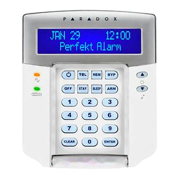 Paradox K32LCD+ riasztó kezelőegység – kétsoros, kék hátterű szöveges lcd