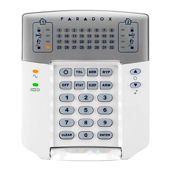Paradox K32LED+ / K32+ riasztó kezelőegység – nincs szöveges kijelző — 32 számozott zóna-led